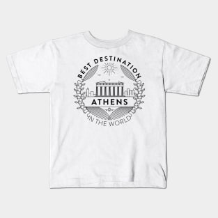 Athens Minimal Badge Design Kids T-Shirt